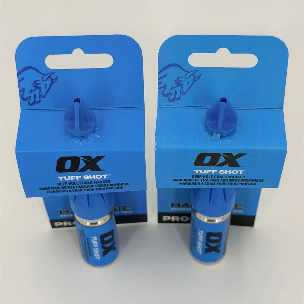 OX Tuff Shot Deep Hole Chalk Marker 2 Pack Green New High-Vis Marking Tool 50mm